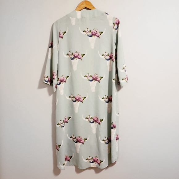 Altar'd State Cow Skull Kimono Small - Picture 3 of 5